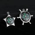 Metal Compass Charm Pendant Ship Wheel and Star Shapes view 1