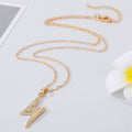 Gold Tone Crystal Lightning Bolt Pendant Necklace with Fine Chain view 4