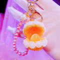 Crystal Daisy Clamshell Pearl Keychains in Nineteen Color Options view 11