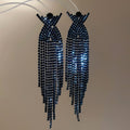 Long Crystal Fringe Earrings in Five Bright Colors view 4