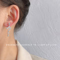 Silver Tone Clear Stone Treble Clef Music Note Asymmetric Stud Earrings view 3