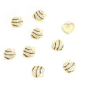 Striped Heart Charm with Clear Stones, Gold-Tone or Silver-Tone view 5
