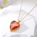 Gold Tone Faceted Heart Crystal Pendant Necklaces in Eight Colors view 8