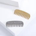 You Are Beautiful Comb Brooch in Gold or Silver Tone view 1