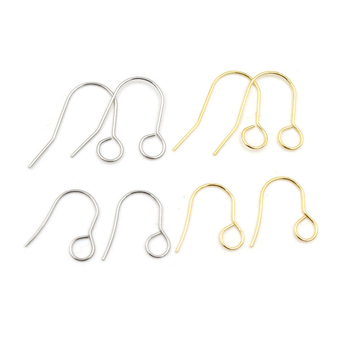 Slim Fishhook Earring Wires with Open Round Attachment Loops