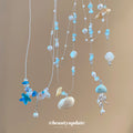 Blue and White Shell Pearl Layered Necklaces Statement Jewelry view 4