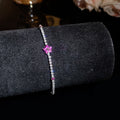 Silver Magenta Crystal Flower Butterfly Bracelets Cuffs view 9