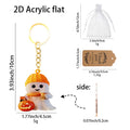 Halloween Ghost Orange Beanie Pumpkin Acrylic Keychain view 4