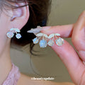 Crystal Cherry Drop Stud Earrings in Three Colors Decorative Jewelry Accessory view 2