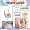 Back to School Book Wood Print Keychain Metal Ring view 4