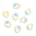 Colorful Small Heart Rhinestone Open Heart Charms in 12 Styles view 6