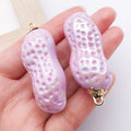 UV Plated Acrylic 3D Peanut Charm Pendant for DIY Keychain Necklace Bracelet Jewelry Making