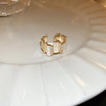 Open Geometric Ring With Rectangular Stones In Silver Or Gold Tone view 7
