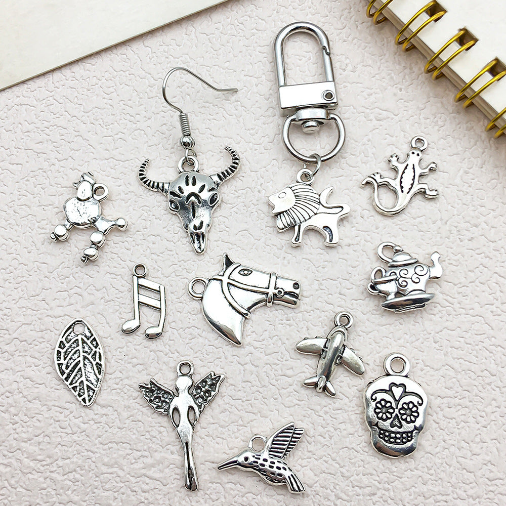 Zinc Alloy Dragonfly Snake Cow Horse Bear Deer Charm Pendant for DIY Keychain Jewelry Making