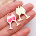 Zinc Alloy Enamel Heart Bouquet Charm Pendant for DIY Bracelet Necklace Keychain