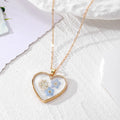 Blue Forget-Me-Not Heart Resin Keychain Necklace 2 Styles view 3