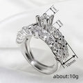 Silver Tone Raised Round Crystal Cluster Ring Statement Jewelry view 4