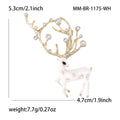Deer in Branch Circle Crystal Brooch in White or Brown view 5