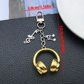 Acrylic Headphone Keychain with Music Note Charms in Eight Colors view 5