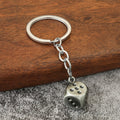 Metal Dice Charm Keychain, Split Ring, Five Color Finishes view 4