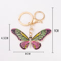 Multicolor Rhinestone Butterfly Keychain Metal Insect Charm view 4
