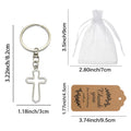 Silver Tone Metal Open Cross Keychain in Two Package Styles view 2