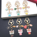 Six Color Lion Dance Flower and Message Keychains with Metal Hardware view 2