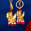 Illuminated Winged Horse Keychains With Red Bead Tassels view 1