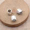 Faceted Trapezoid Large Hole Bead in Antique Silver Metal Finish view 2