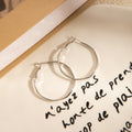Silver Irregular Thin Oversized Open Hoop Earrings view 2