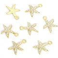 Crystal Starfish Charms in Four Stone Colors and Two Tones view 6