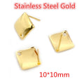 Geometric Stud Earring Components in Steel and Gold Tone view 4