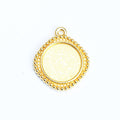 Diamond Double Sided Round Pendant Tray Jewelry Making Component view 5