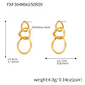 Gold Irregular Oval Circle Link Necklace Bracelet Earrings view 8