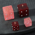 Glitter Resin Dice Charm Pendant with Rhinestone Dots Two Colors Two Sizes view 2