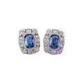 Blue and Pink Crystal Rectangle Statement Stud Earrings view 5