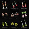 Assorted Gold Clip-On Earrings Enamel Stone Crystal view 4