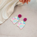 Acrylic Rainbow Arch Dangle Earrings Multicolor Studs view 9