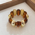 Acrylic Oval Stretch Bracelets Gold Spacers 5 Colors view 9