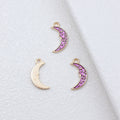 Gold Tone Crescent Moon Charms in Blue and Purple Enamel view 4