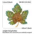 Crystal Maple Leaf Brooch in Seven Gradient Color Variations view 5
