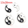 Black And White Enamel Yin Yang Charms in Three Shapes view 6