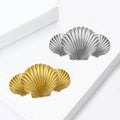 Three Shell Brooch In Ridged Silver And Gold Tone Finishes view 3