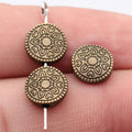 Mixed Finish Metal Floral Medallion Flat Beads For Jewelry Making view 6