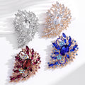 Blue Flower Crystal Nine Designs Metal Brooch Pin for Jackets and Lapels view 5