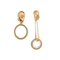 Asymmetric Circle Crystal Drop Earrings in Two Metal Tones view 5