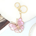 Enamel Butterfly Keychain Rhinestone Metal Insect Bag Charm view 9
