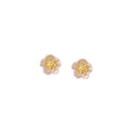 Pink Translucent Five Petal Flower And Gold Center Stud Earrings view 5
