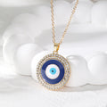 Gold Evil Eye Pendant Necklaces Rhinestone Styles 6 Designs view 7