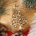 Green Enamel Christmas Tree Brooch Red Green Crystal Ornaments view 3